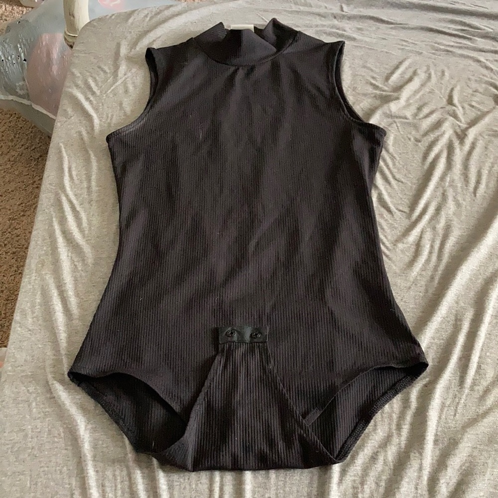 H&M black (maybe dark gray) sleeveless bodysuit. size extra small.